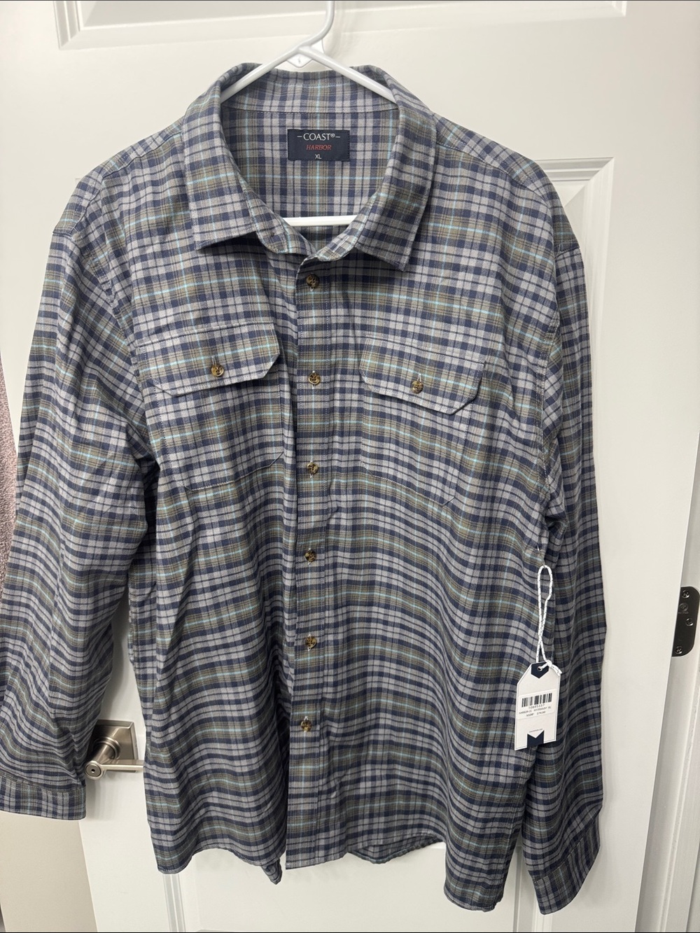 Coastline Men's Blue Plaid Button-Down Shirt by Coast